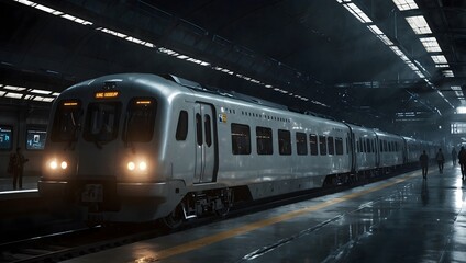 A futuristic world where trains are sentient beings, and write a dialogue between a human passenger and their train companio ai_generated