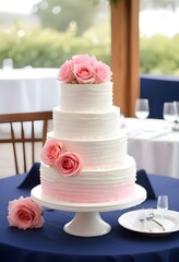 wedding cake with flowers