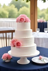 wedding cake with flowers