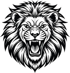 angry lion head mascot isolated on white background eps 10