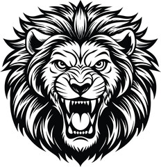 angry lion head mascot isolated on white background eps 10