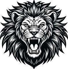 angry lion head mascot isolated on white background eps 10
