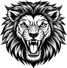 angry lion head mascot isolated on white background eps 10