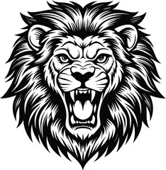 angry lion head mascot isolated on white background eps 10