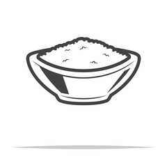 Bowl of salt icon transparent vector isolated
