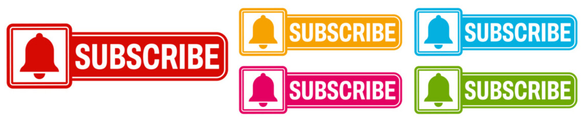 set subscribe icon. subscription and membership sign labels design vector illustration