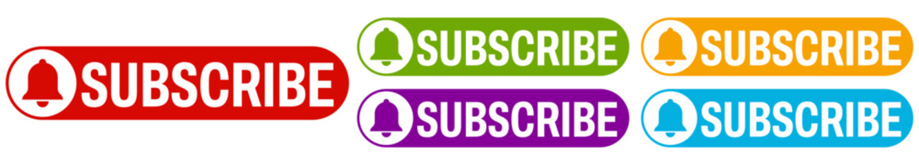 set subscribe labels icon. channel notification sign design template vector illustration