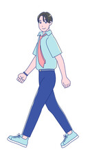 制服を着たアニメ風の男子学生