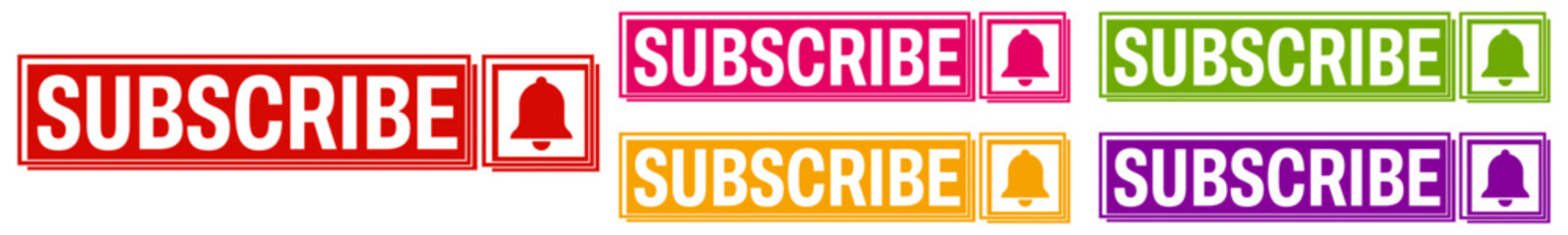 set subscribe sign social media template design vector illustration	
