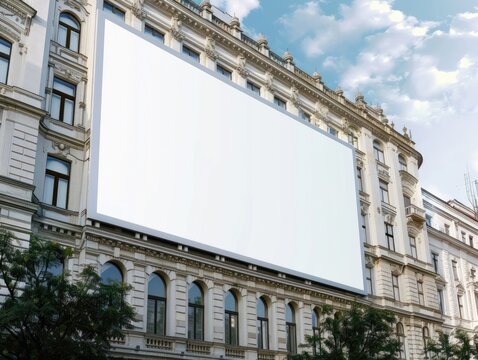 Blank Billboard on Old Building.