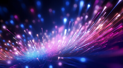 Naklejka premium Glowing fiber optic cable