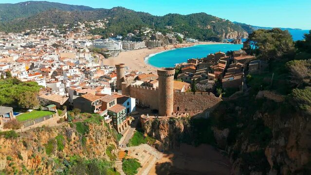 Tossa de Mar town on Costa Brava Mediterranean coast in Catalonia, Spain.