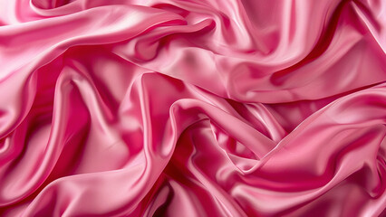 Obraz premium Soft Pink Satin Fabric with Luxurious Folds and Shiny Texture