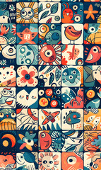 Fototapeta premium wallpaper, tiles or carpet in a seamless pattern