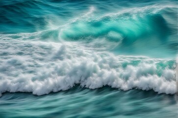 Fototapeta premium Aerial view of the ocean wave.