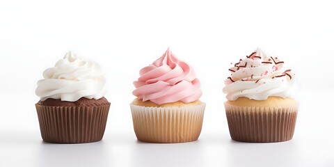 Cupcakes on a white background