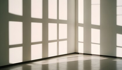 empty room with windows shadow