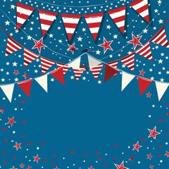 Obraz premium Decorative elements for a festive Patriot Day celebration.