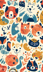 Fototapeta premium wallpaper, tiles or carpet in a seamless pattern.
