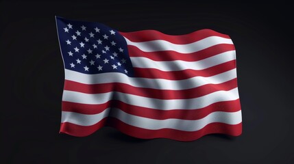 Fototapeta premium Realistic 3D illustration of a waving flag for Patriot Day celebration.