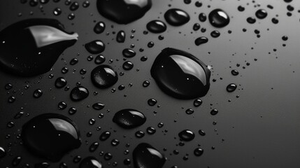Water drops on black background