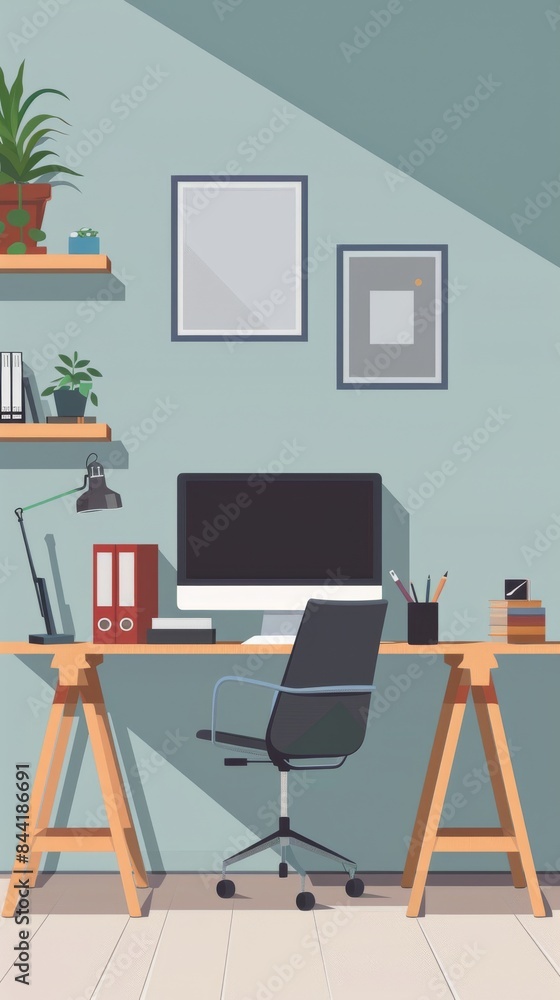 Poster Simple and uncluttered office background with a minimalist design.