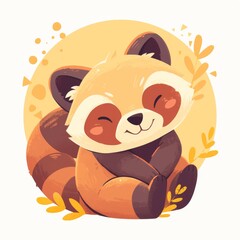 Obraz premium Cute Red Panda Illustration