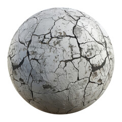 Cracked white sphere texture, perfect for 3D modeling, game design, and architectural visualization projects. transparent background