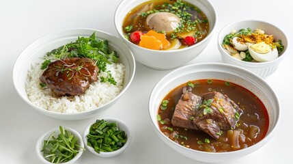 Meal with a protein set including one soup and two dishes