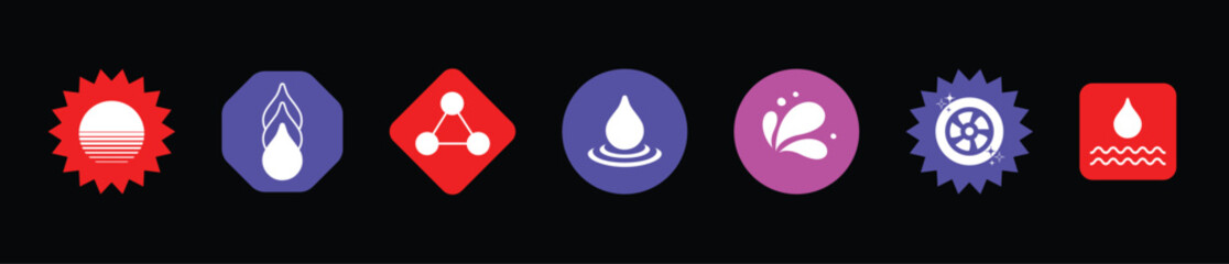Car Wash Chemistry Icons