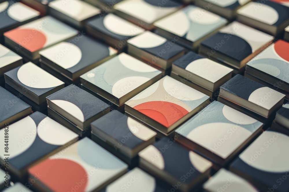 Poster corporate design featuring a repetitive layout pattern.
