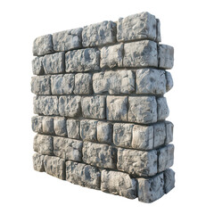 A wall made of stone blocks with a rough texture
