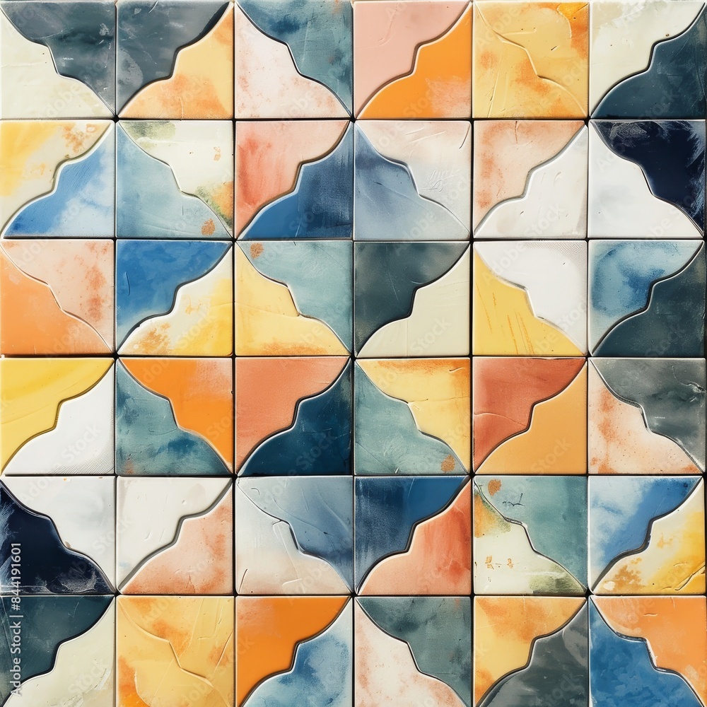 Poster marketing design concept with a tiled pattern.