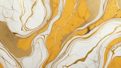 Obraz premium abstract background yellow marble with gold glitter veins and fake stone texture painted artificial marbled surface fashion marbling illustration