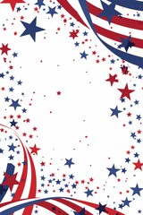 Obraz premium Patriot Day theme with stars and stripes on a plain background, perfect for adding text.