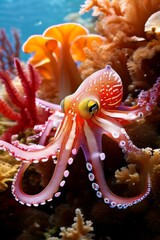 the ai image generator , Vibrant Coral Octopus