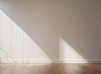 Obraz premium an empty room with sunlight shining through the wooden floor