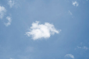 Cumulus clouds in the blue sky.