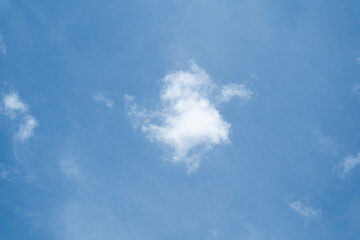 Cumulus clouds in the blue sky.