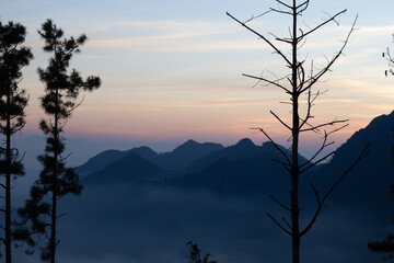 sunset in the mountains