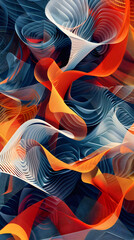 Obraz premium Abstract Geometrical and Organic Pattern Fusion in Modern Digital Design
