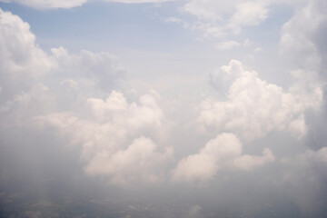 Fototapeta premium Cumulus clouds in the blue sky.