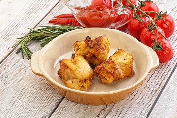 Chicken breast shashlik - grilled meat