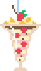 ice cream cartoon icon in pixel style