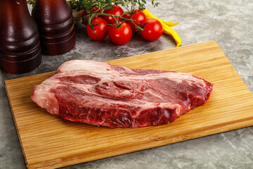 Raw beef chuck roll steak