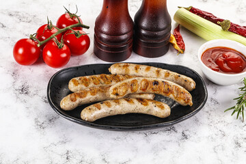 Grilled natural organick white sausages