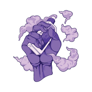 Hand vape smoke illustration