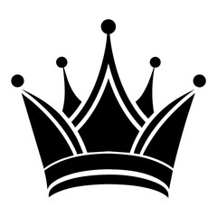 Minimalist crown icon silhouette vector art illustration