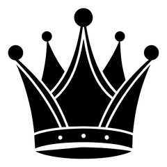 Minimalist crown icon silhouette vector art illustration