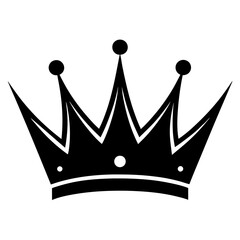 Minimalist crown icon silhouette vector art illustration